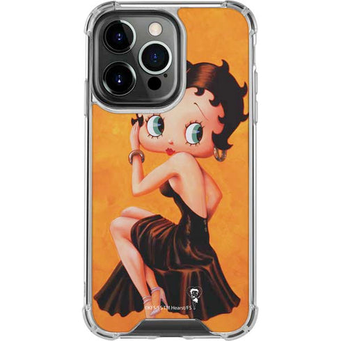 Betty Boop Little Black Dress iPhone 14 Pro Clear Case
